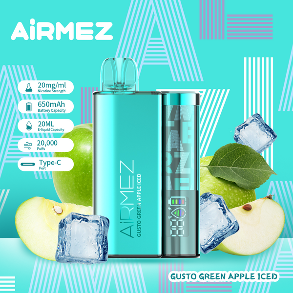 AiRMEZ Original Disposable | Gusto Green Apple Iced 20K Puff