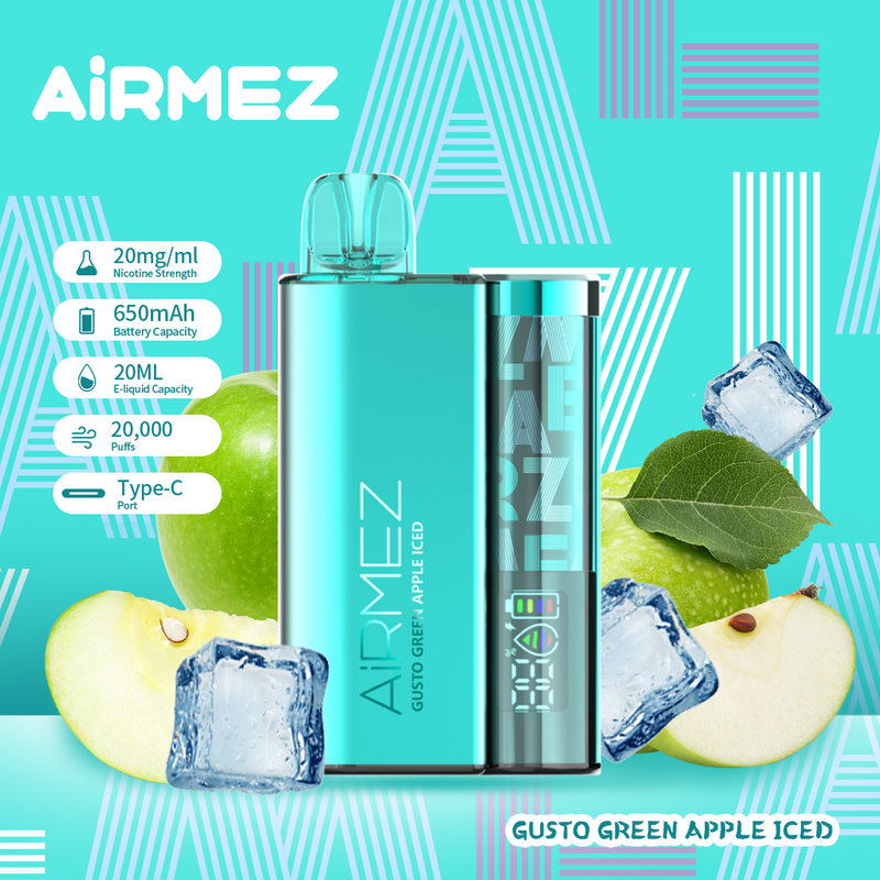 AiRMEZ Original Disposable | Gusto Green Apple Iced 20K Puff