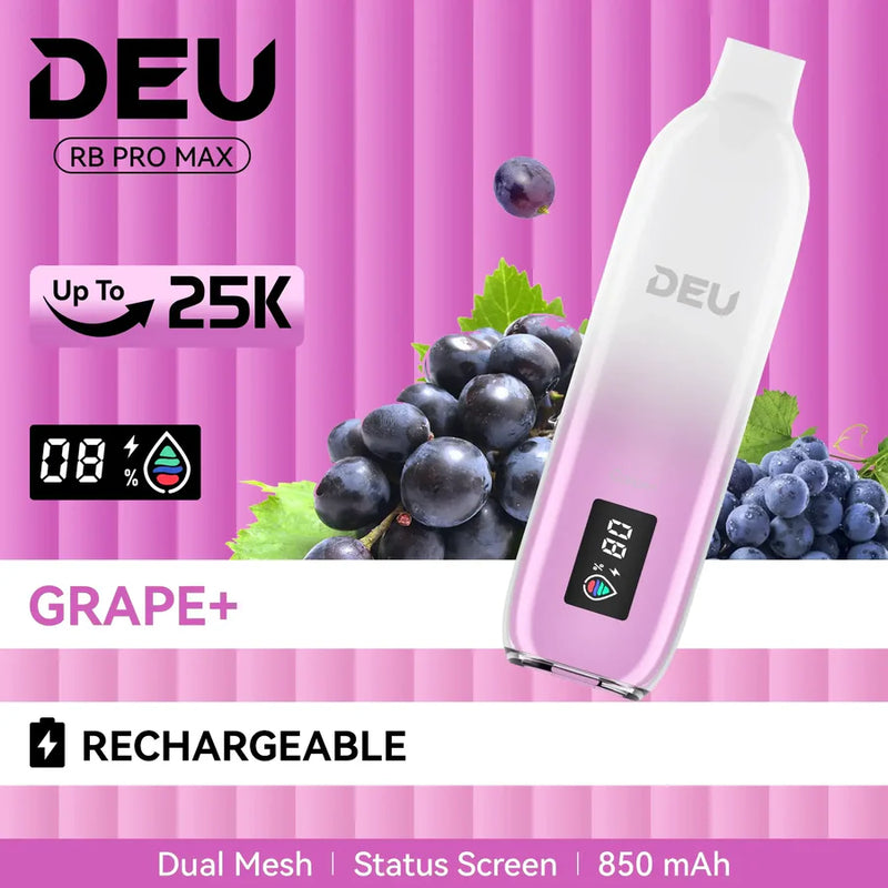DEU RB PRO MAX+ Disposable Vape |Grape+-25K Puffs