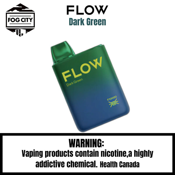 Flow F10000 Disposable Vape 10K Puffs Dark Green Flavor - Super Icy and Smooth, Available at Fog City Vape