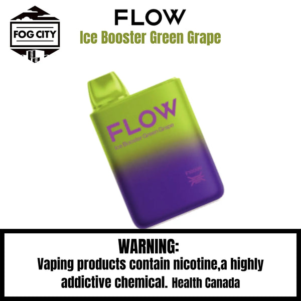 Flow F10000 Disposable Vape 10K Puffs Ice Booster Green Grape Flavor - Super Icy and Smooth, Available at Fog City Vape