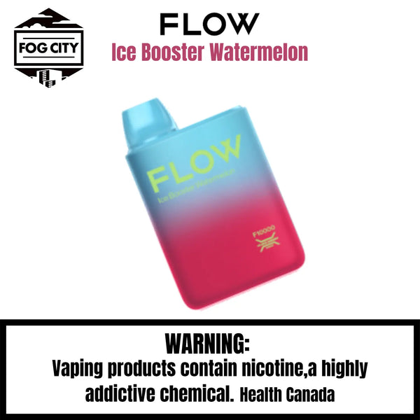 Flow F10000 Disposable Vape 10K Puffs Ice Booster Watermelon Flavor - Super Icy and Smooth, Available at Fog City Vape