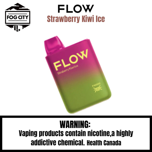 Flow F10000 Disposable Vape 10K Puffs Strawberry Kiwi Ice Flavor - Super Icy and Smooth, Available at Fog City Vape