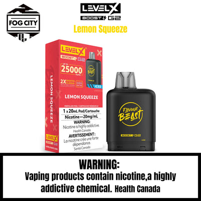 Level X Boost G2 Pod | Lemon Squeeze-25K Puff