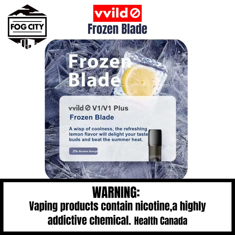 Vvild V1 Pod System Vape 3 Pods in Box Frozen Blade Flavor - Rich Tea Flavor, Smooth Taste, Available at Fog City Vape