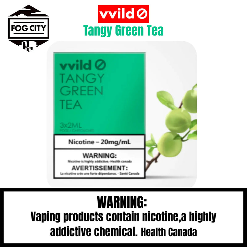 Vvild V1 Pod System Vape 3 Pods in Box Tangy Green Tea Flavor - Rich Tea Flavor, Smooth Taste, Available at Fog City Vape