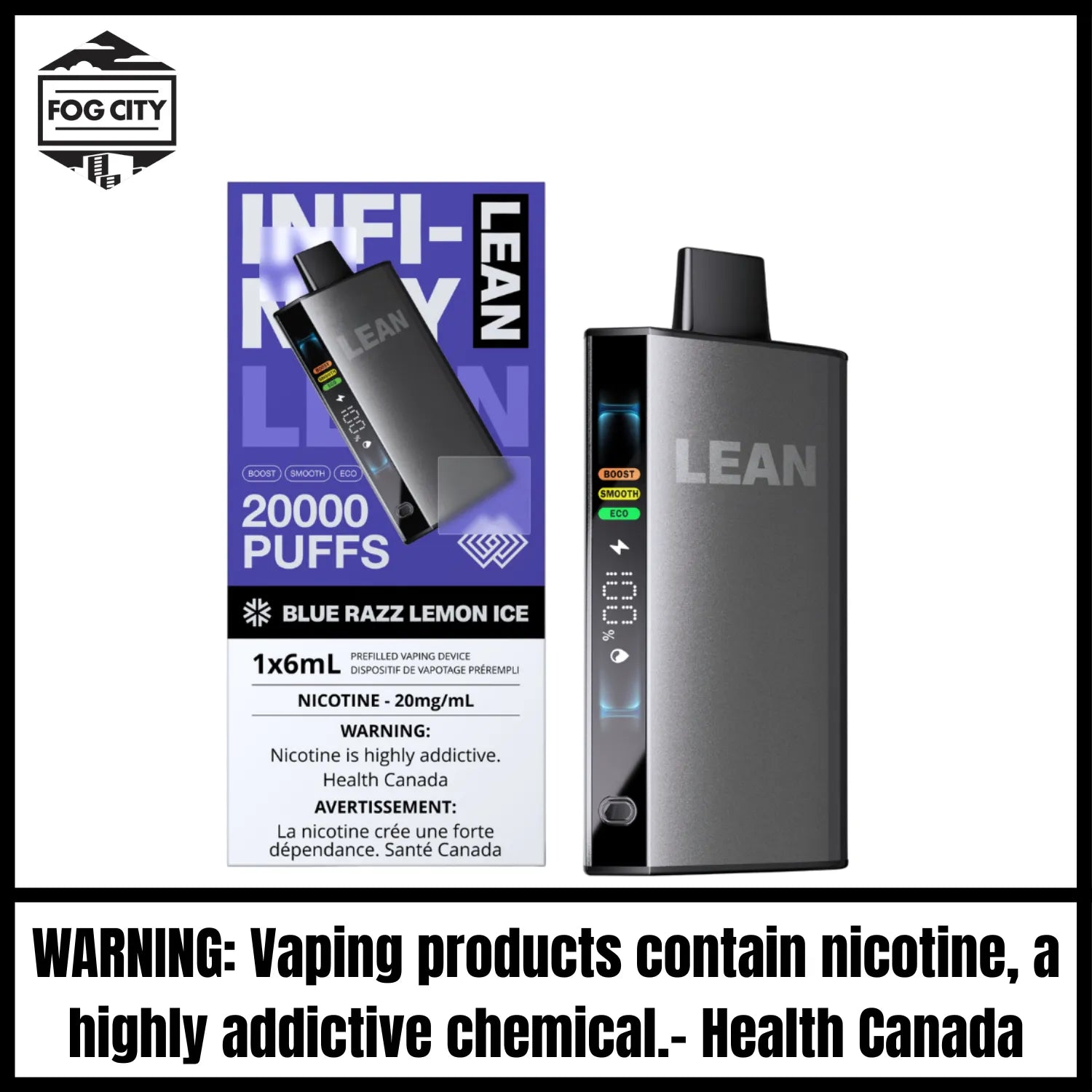 Infinity Lean Blue Razz Lemon Ice Disposable VAPE