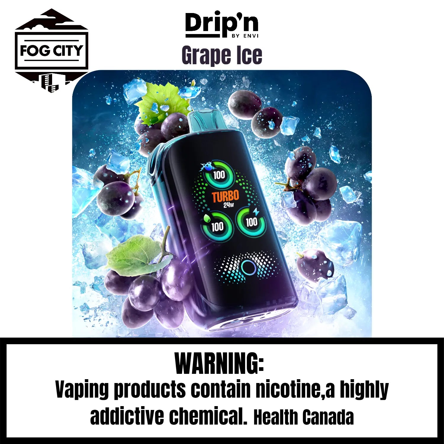 Drips By Envi Fasta Blast Disposable VAPE Flavour Grape Ice