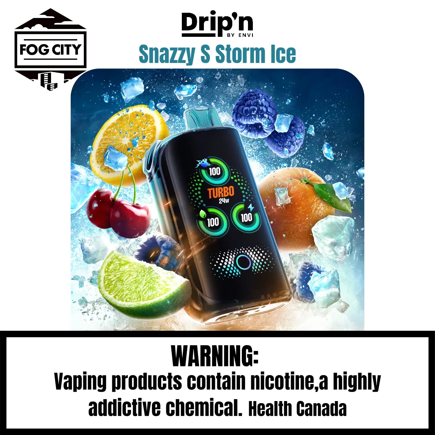 Drips By Envi Fasta Blast Disposable VAPE Flavour Snazzy S Storm Ice
