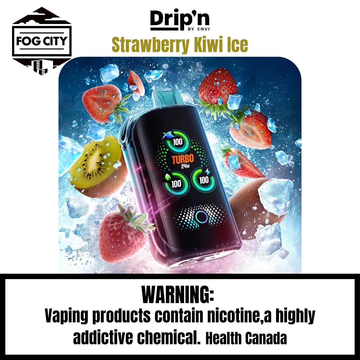 Drips By Envi Fasta Blast Disposable VAPE Flavour Strawberry Kiwi Ice