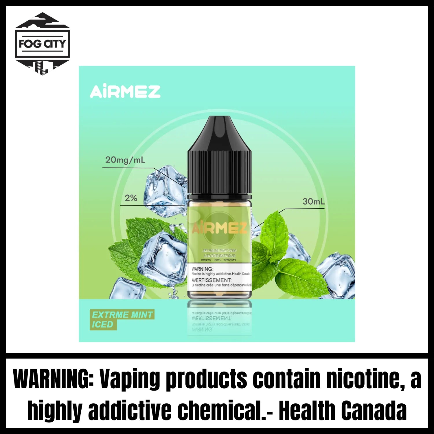 E Liquid Extrme Mint Iced Airmez