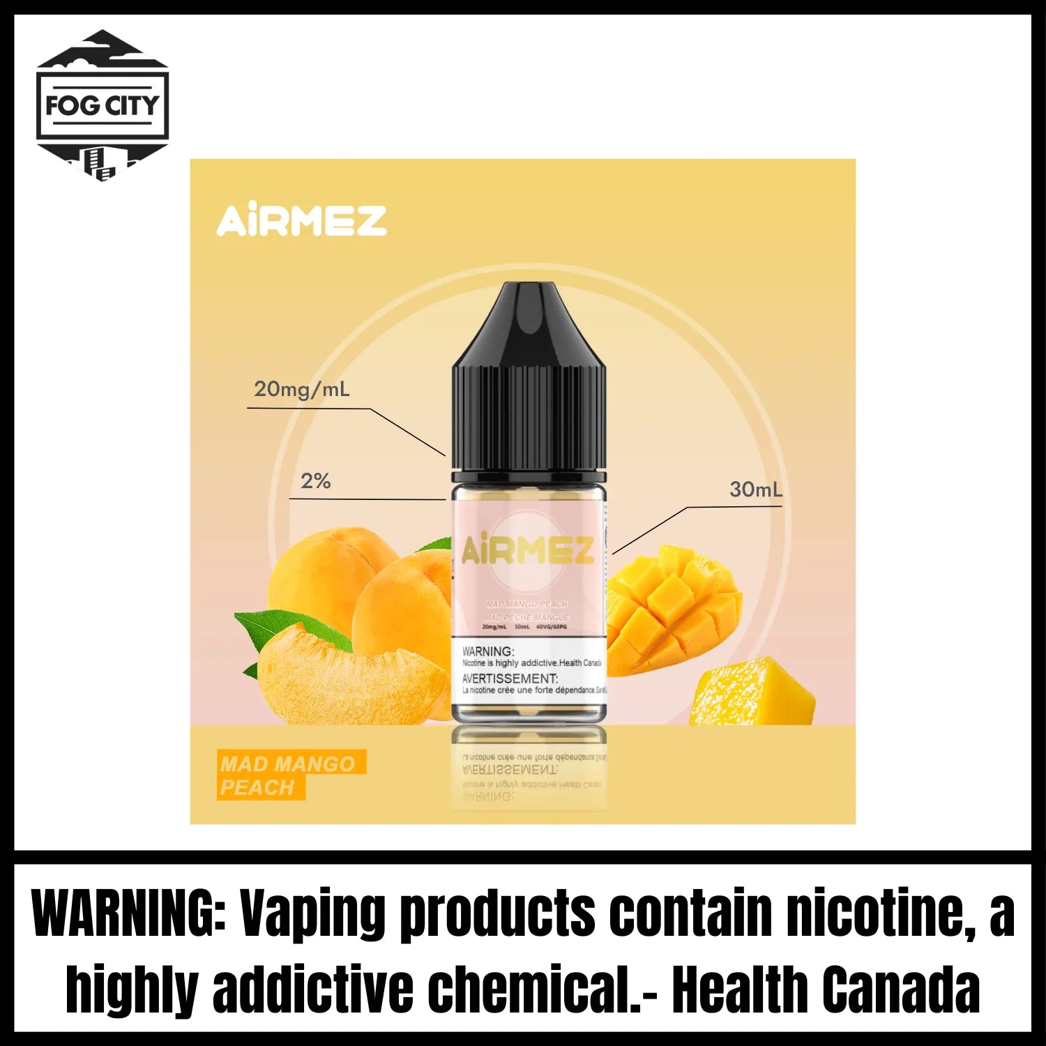 AiRMEZ E-Liquid 30 mL |Mad Mango Peach