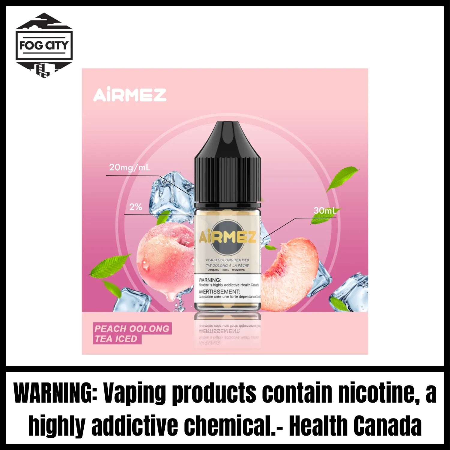 AiRMEZ E-Liquid 30 mL |Peach Oolong Tea Ice