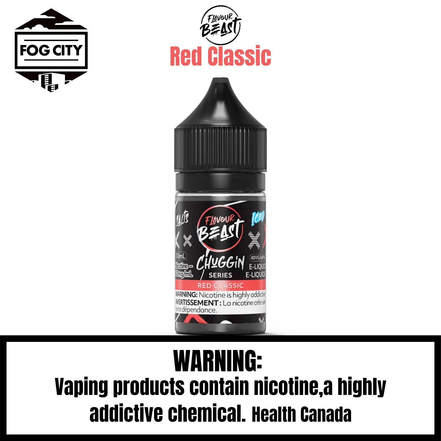 Flavour Beast Chuggin Series 30ML E-Liquid Red Classic Flavor - Large Capacity, Popular Soda Flavor, Available at Fog City Vape