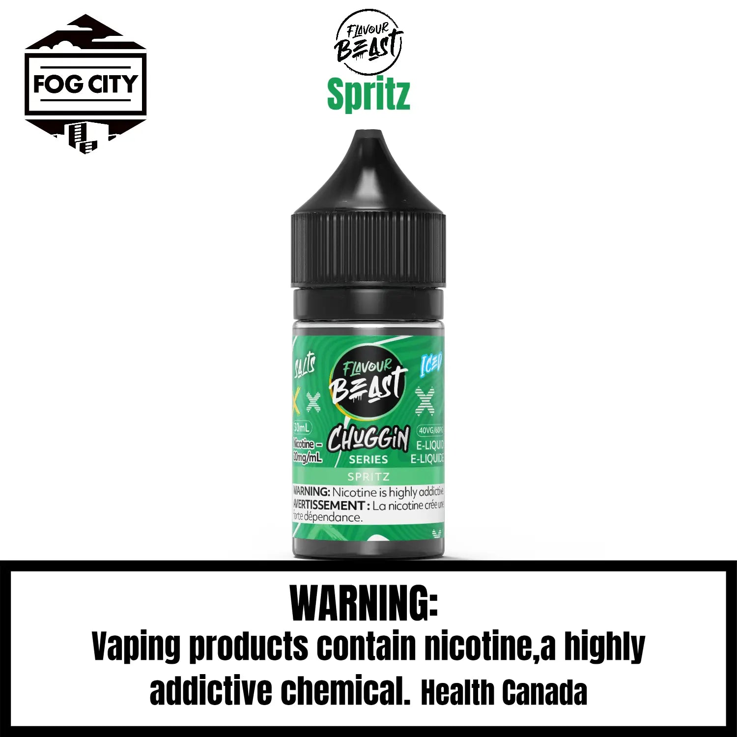 Flavour Beast Chuggin Series 30ML E-Liquid Spritz Flavor - Large Capacity, Popular Soda Flavor, Available at Fog City Vape
