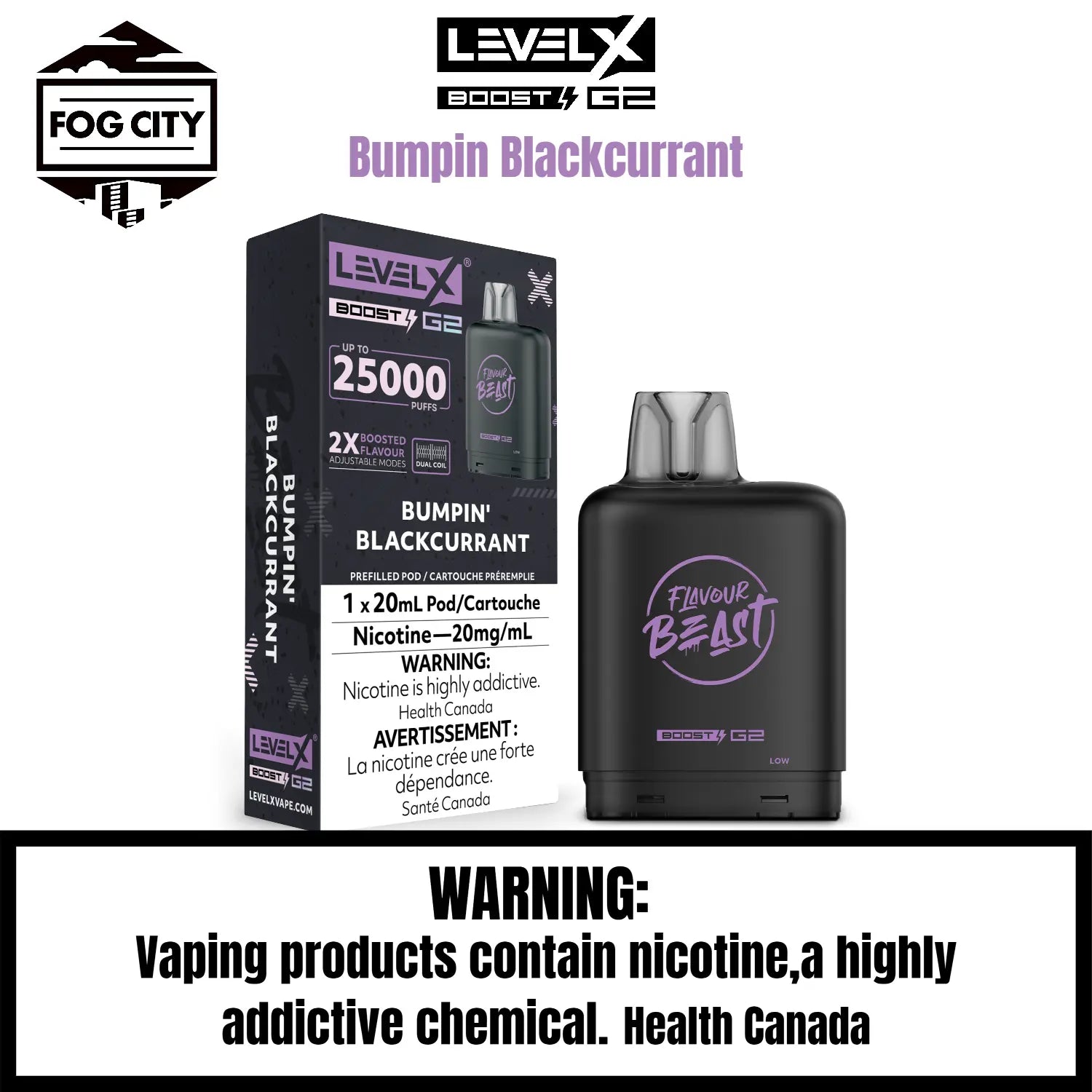 Level X Boost G2 Pod | Bumpin' Blackcurrant-25K Puff