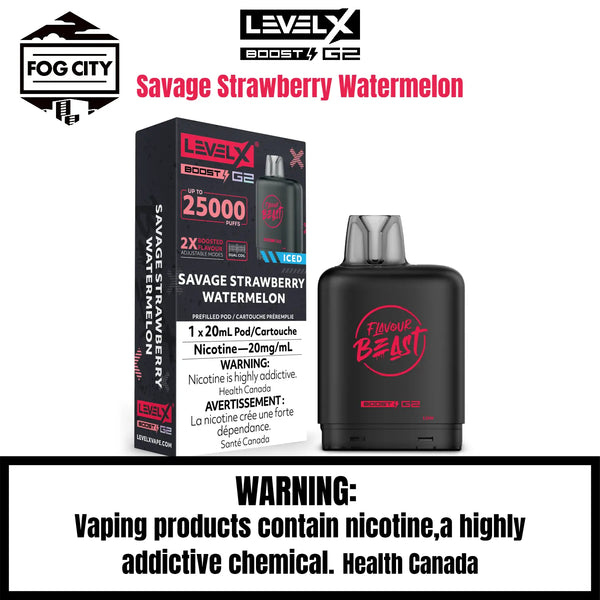Level X Boost G2 Pod | Savage Strawberry Watermelon-25K Puff