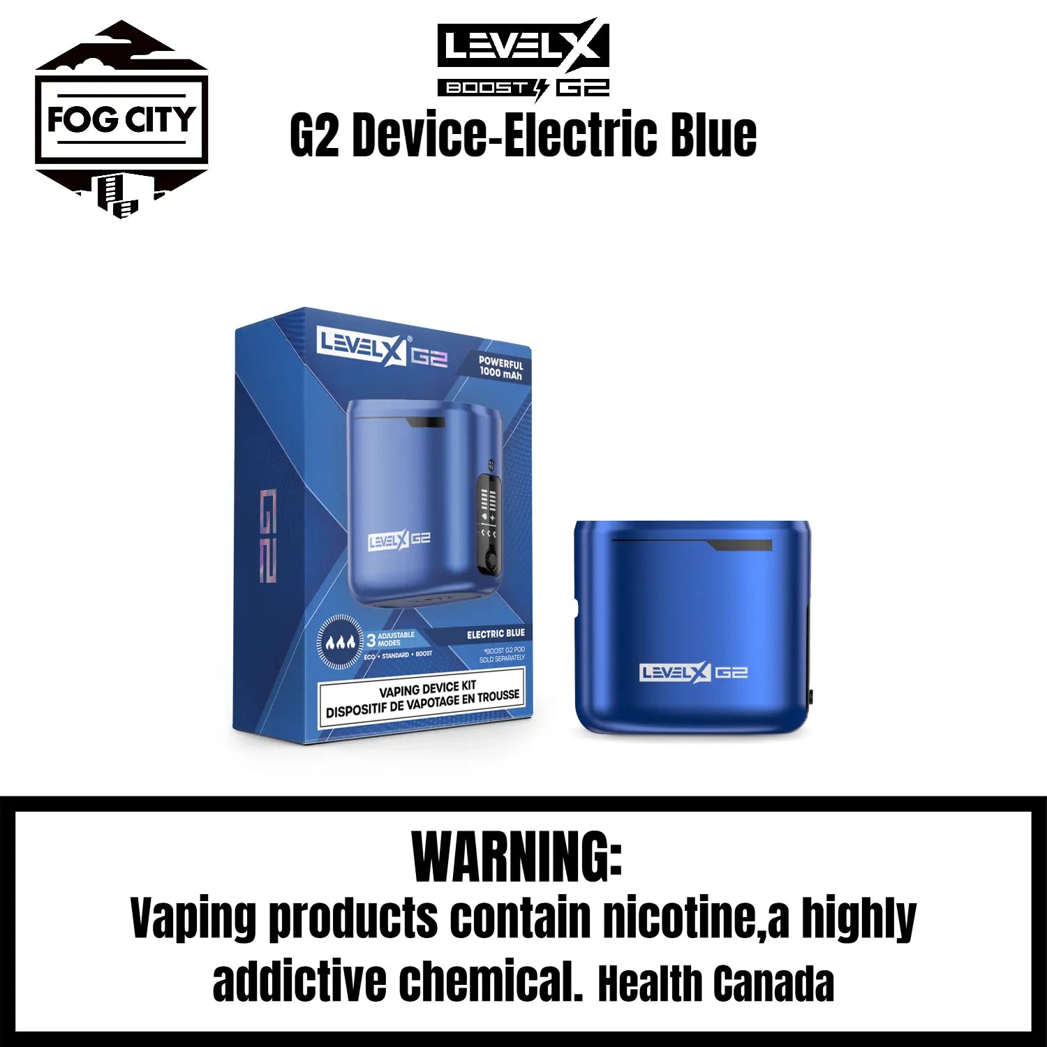 Level X Boost G2 Device Fog City Color Electric Blue
