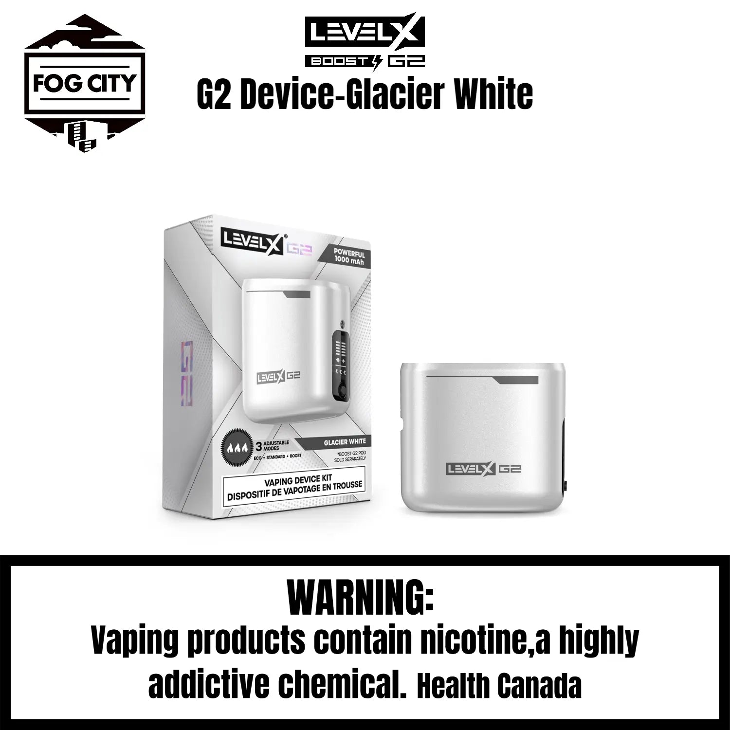 Level X Boost G2 Device Fog City Color Glacier White