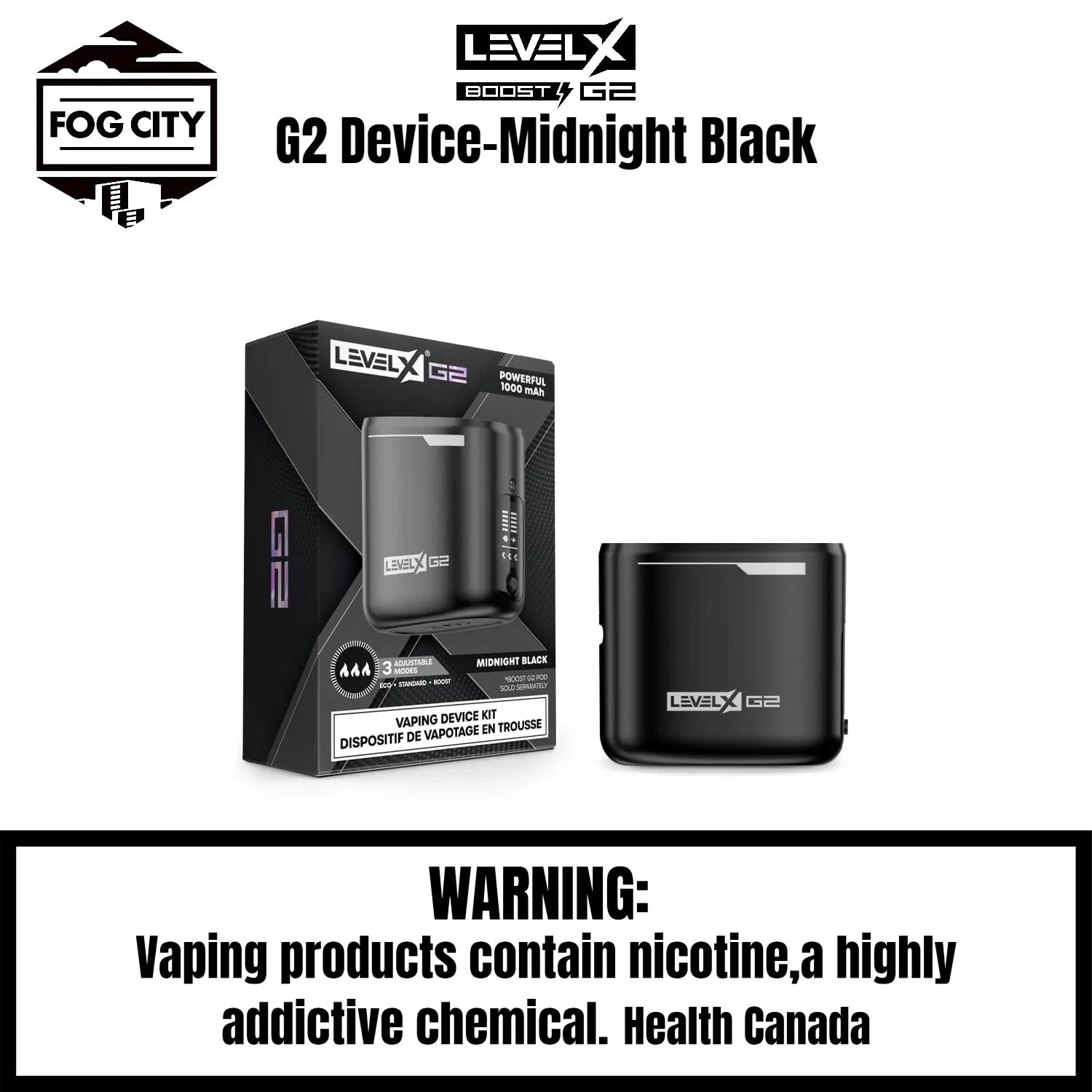 Level X Boost G2 Device Fog City Color Midnight Black