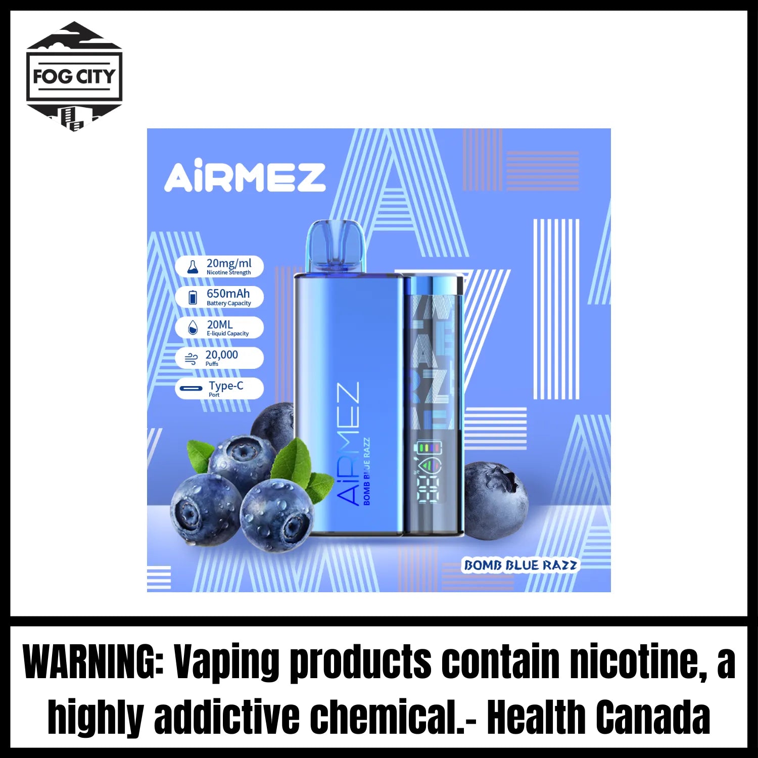 AiRMEZ Original Disposable | Bomb Blue Razz 20K Puff