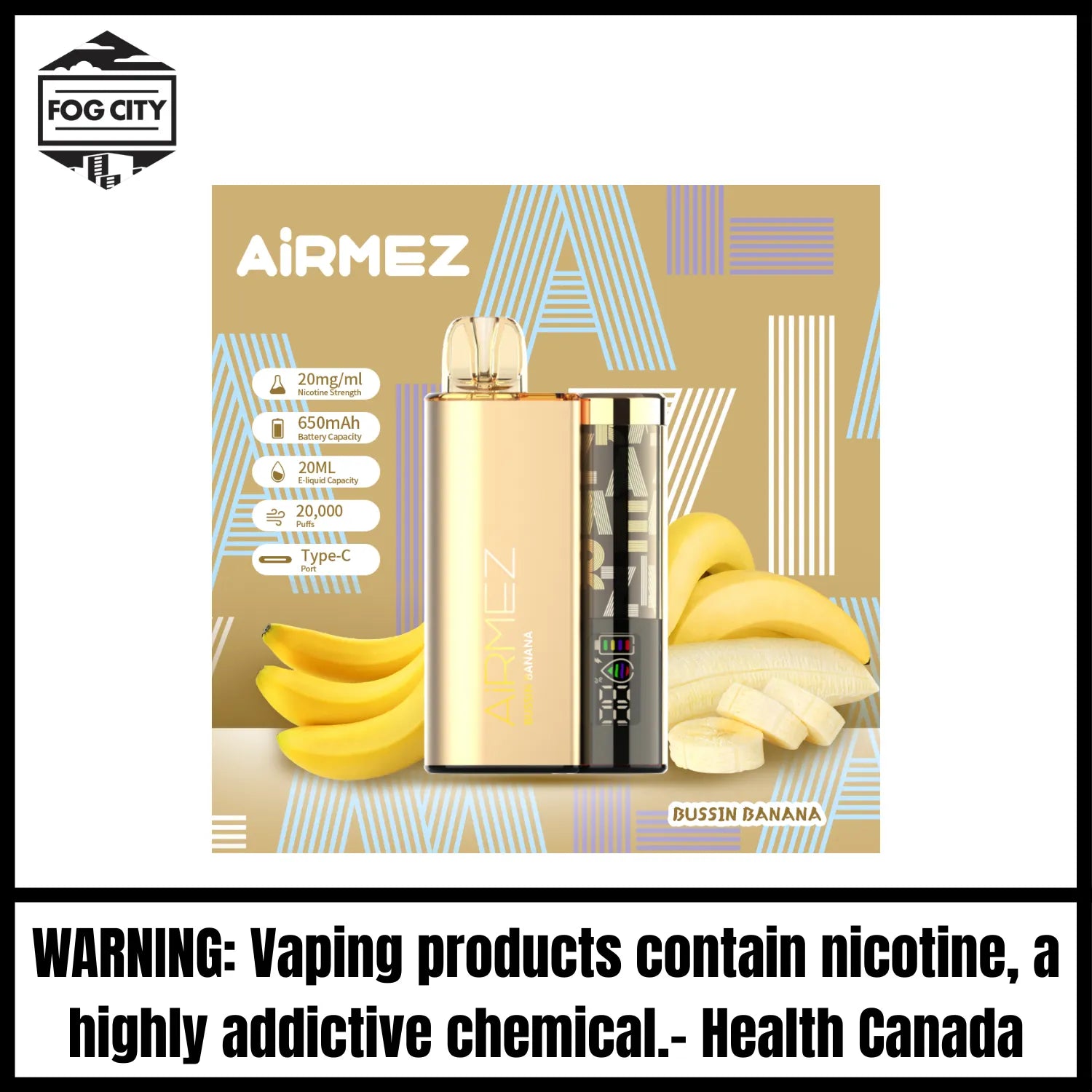 AiRMEZ Original Disposable | Bussin Banana 20K Puff