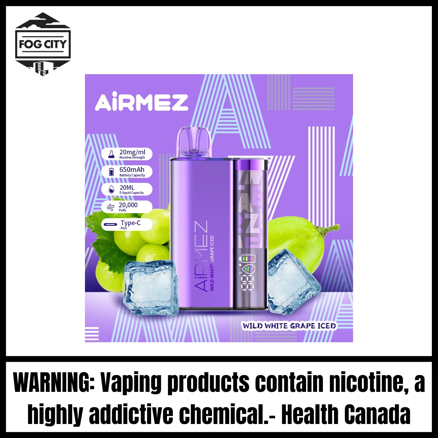 Original 20k Airmez Wild White Grape Iced Airmez