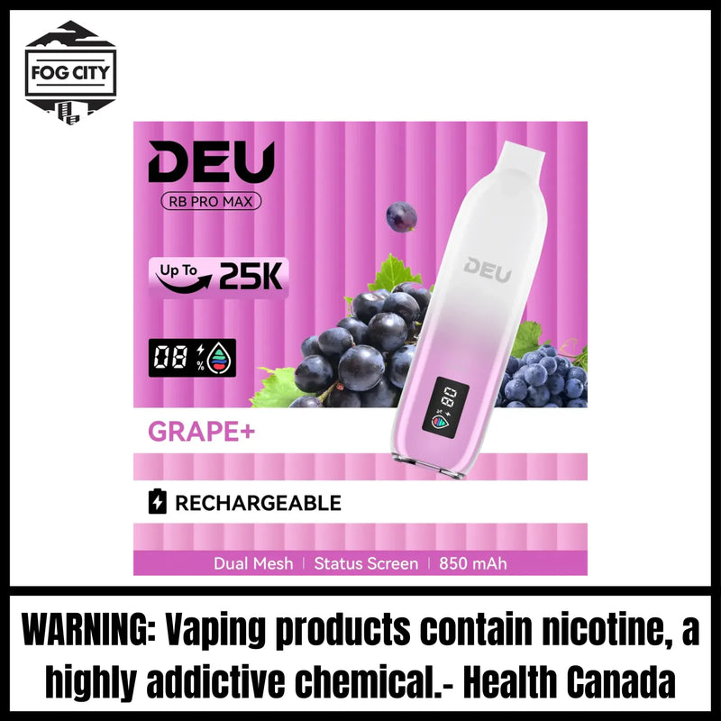 DEU RB PRO MAX+ Disposable Vape |Grape+-25K Puffs