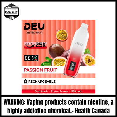 DEU RB PRO MAX+ Disposable Vape |Passion Fruit-25K Puffs