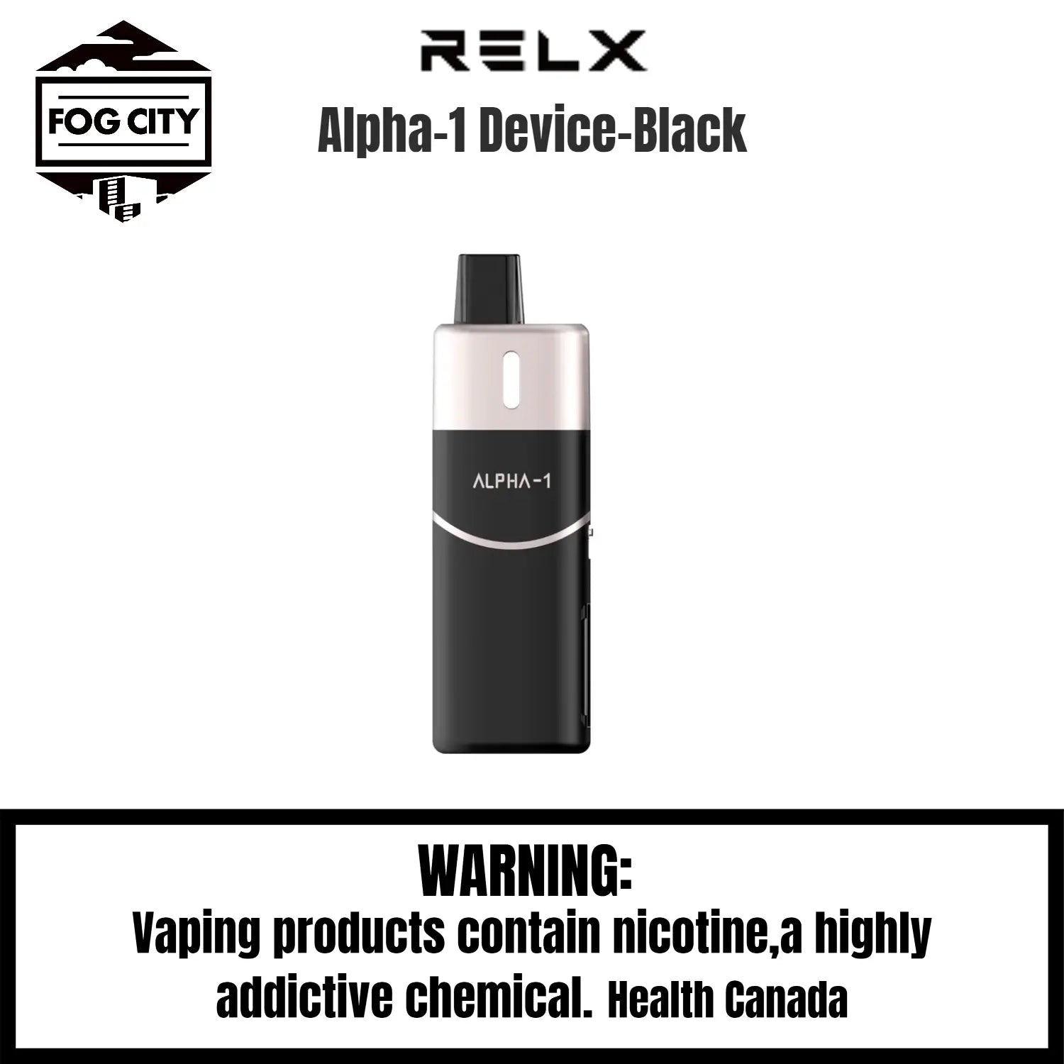 RELX Alpha-1 Device Kit for E-Liquid Black
