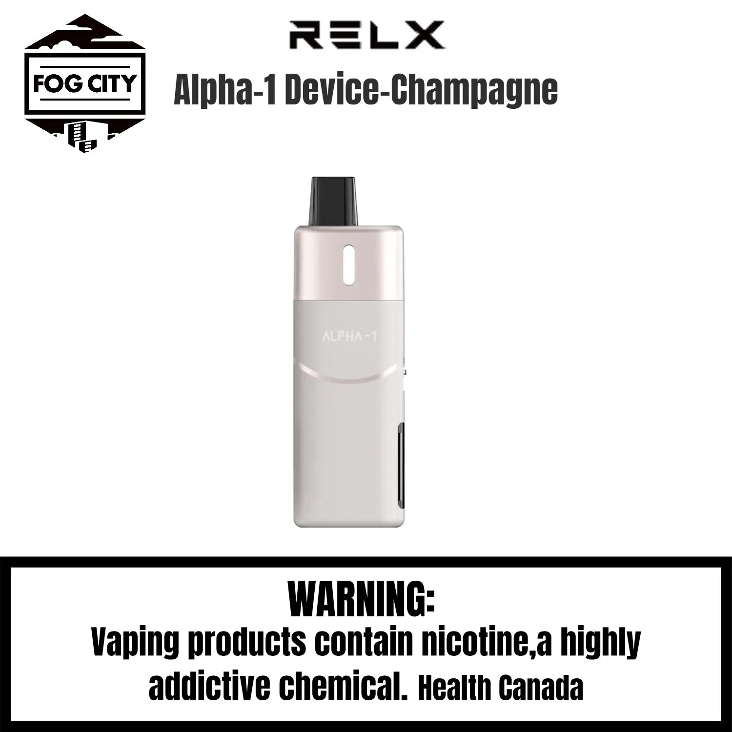 RELX Alpha-1 Device Kit for E-Liquid Champagne