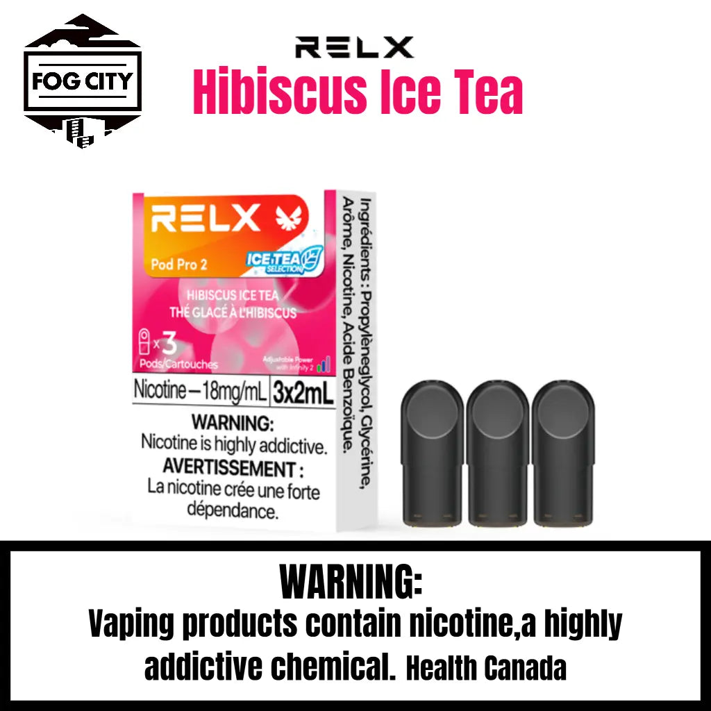 RELX Pod System Vape Pod Pro 2 3 Pod Pack Flavor Hibiscus Ice Tea