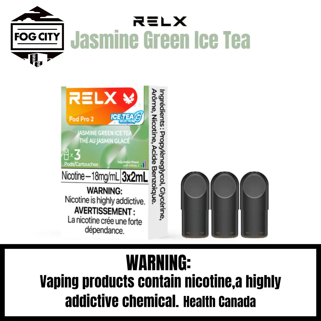 RELX Pro 2 Pod (3 Pcs) Jasmine Green Ice Tea|$20.99| Free Deliver Canada