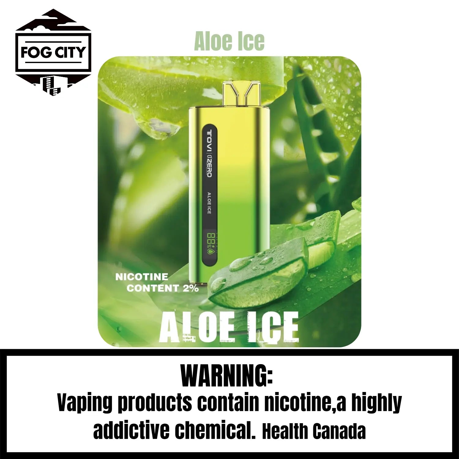 Tovi Zero Sa7500 Disposable VAPE 7500 Puffs Fog City Flavor Aloe Ice