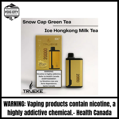 Trueke 20000 Double Flavor Disposable |Snow Cap Green Tea & Ice Hongkong Milk Tea