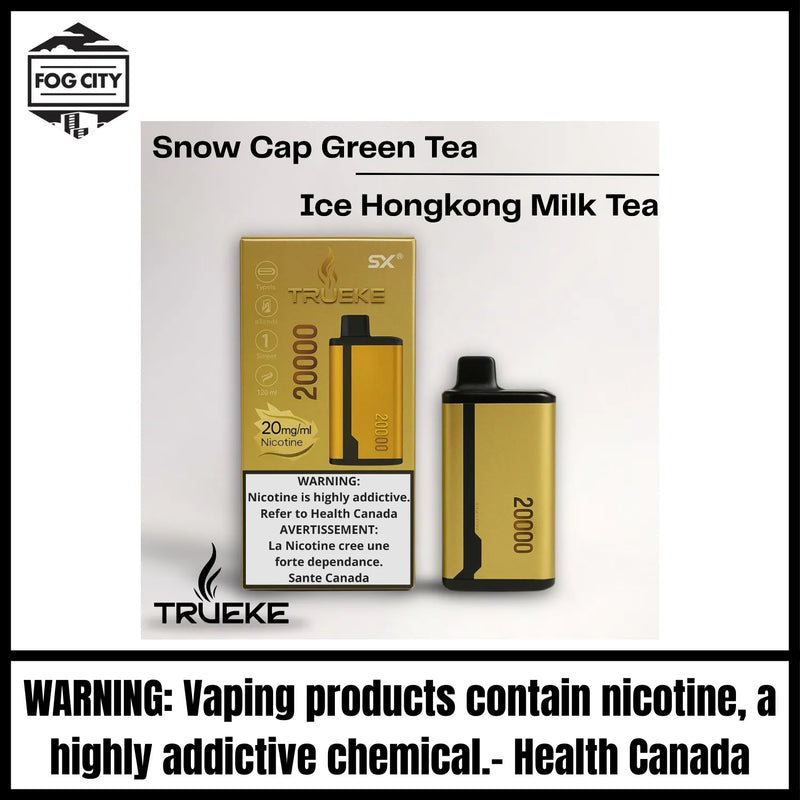 Trueke 20000 Double Flavor Disposable |Snow Cap Green Tea & Ice Hongkong Milk Tea