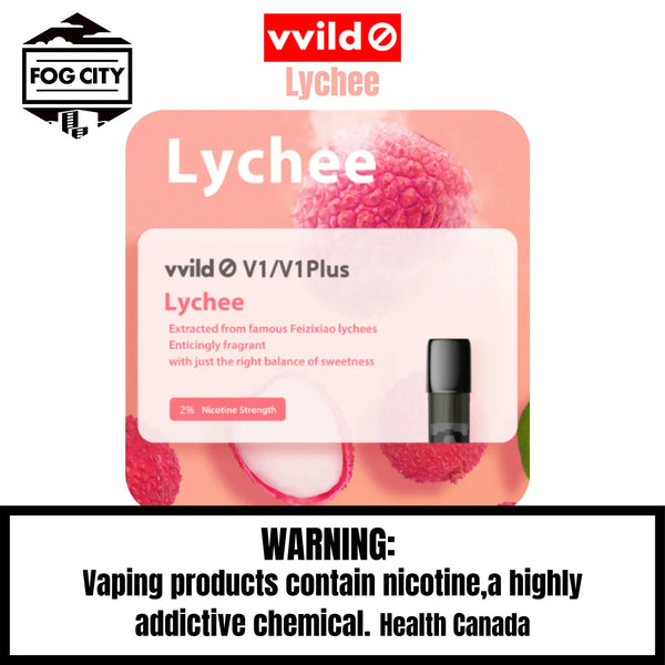 Vvild V1 Pod System Vape 3 Pods in Box Lychee Flavor - Rich Tea Flavor, Smooth Taste, Available at Fog City Vape