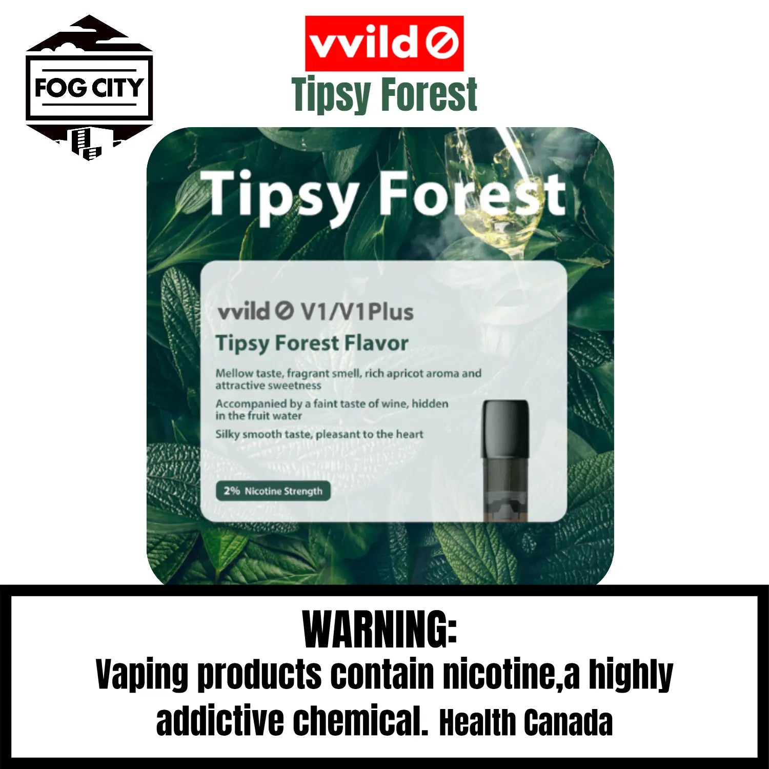 Vvild Pod System VAPE V1 3 Pod In Box Flavor Tipsy Forest