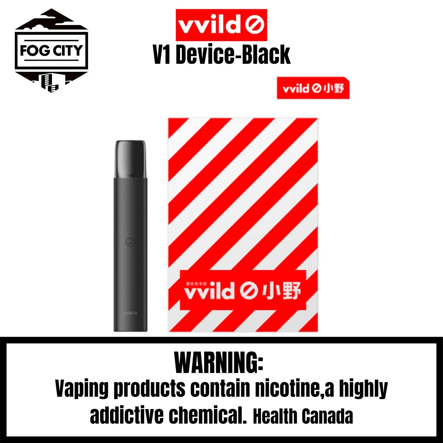 Vvild Pod System VAPE V1 Device Fog City Colors Black