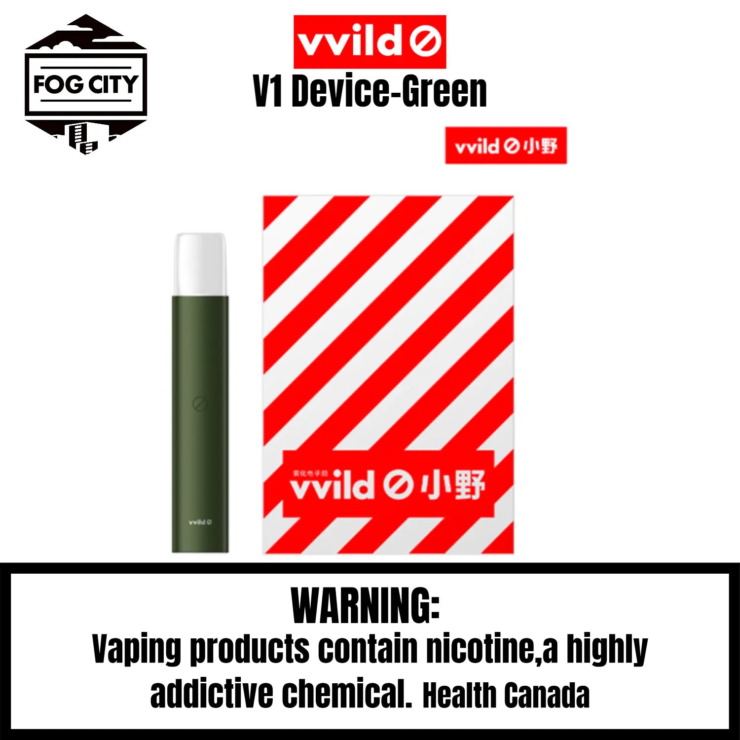 Vvild Pod System VAPE V1 Device Fog City Colors Green