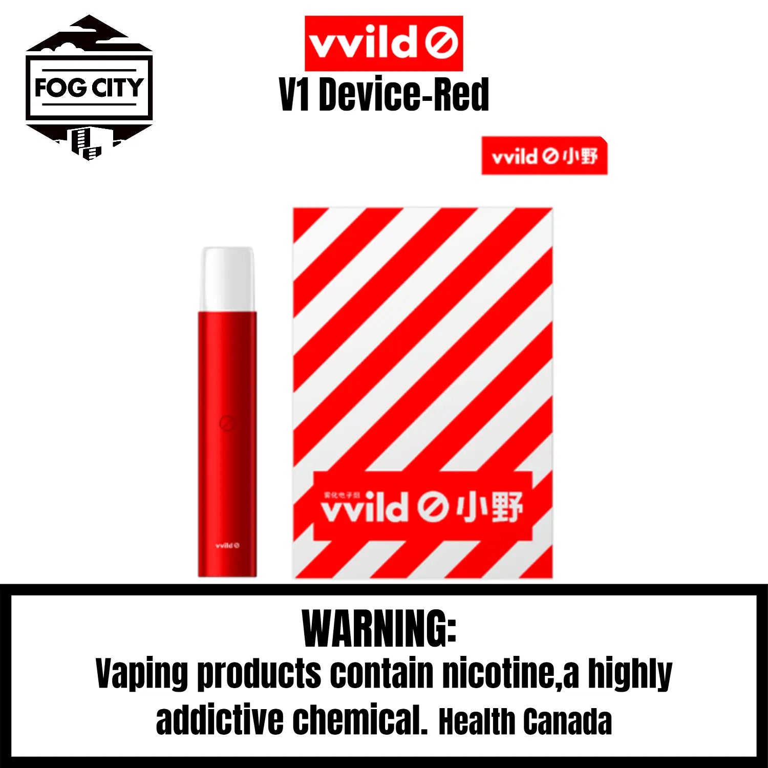 Vvild Pod System VAPE V1 Device Fog City Colors Red